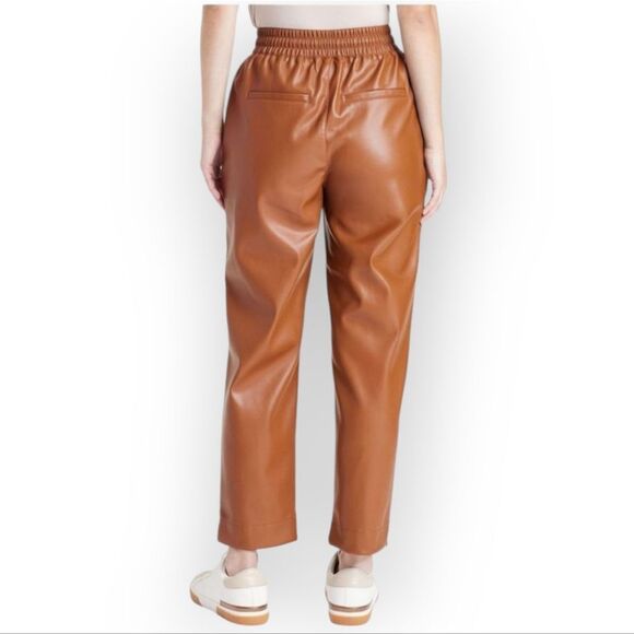 NWT A New Day Tapered Faux Leather Tan Brown Pants Sz L - Picture 3 of 10